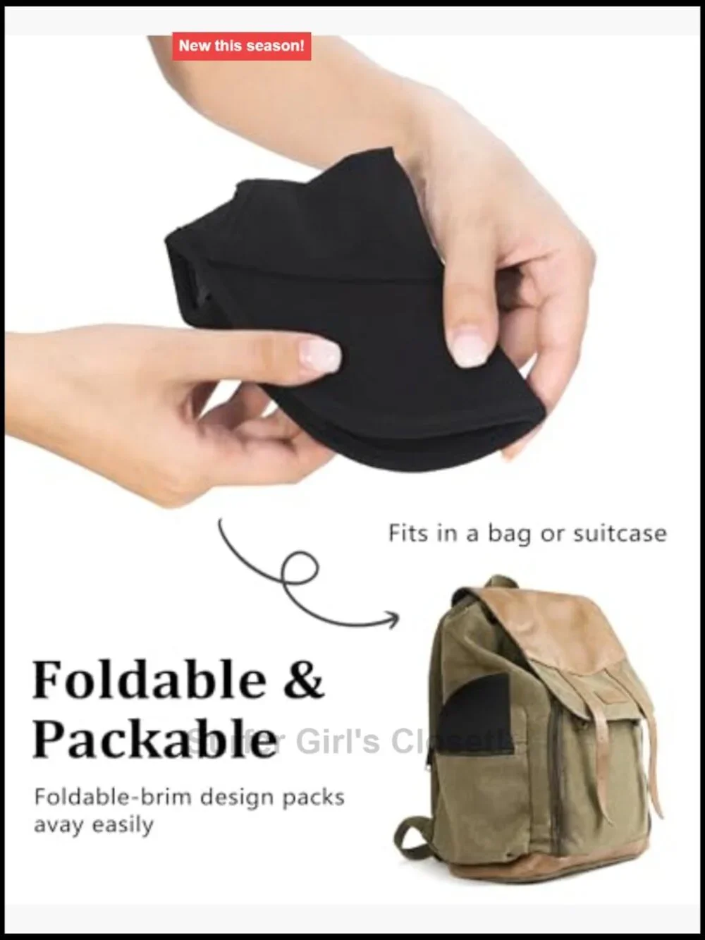 Ponytail Running Hat for Women with Large Hole – Foldable Breathable